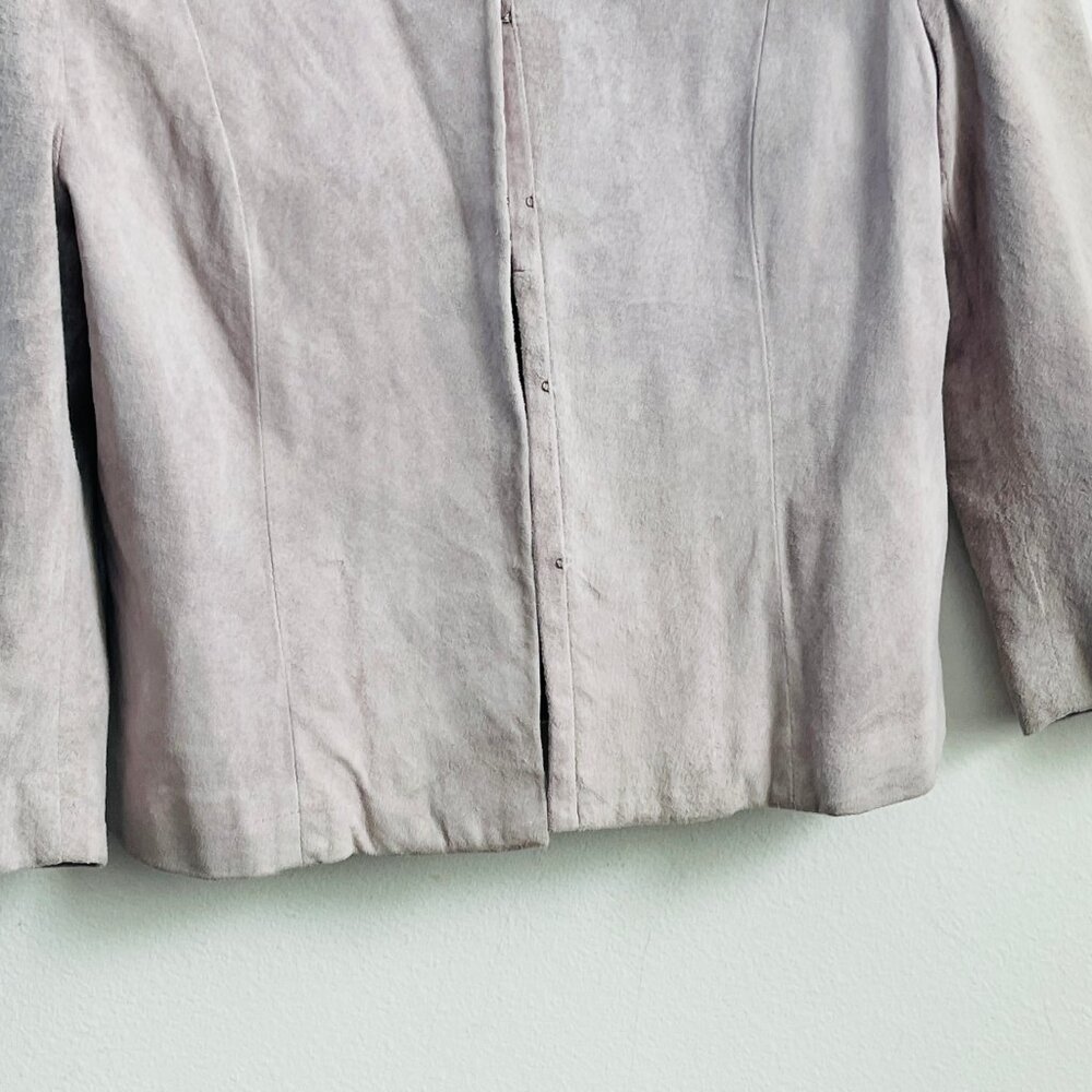 Vintage Spiegel jacket Women's delicate lilac suede coat size 12 Zipper - Picture 3 of 4